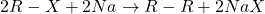 \[ 2 R-X + 2 Na \rightarrow R-R + 2 NaX \]