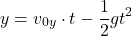 \[ y = v_{0y} \cdot t - \frac{1}{2} g t^2 \]