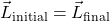 \[ \vec{L}_{\text{initial}} = \vec{L}_{\text{final}} \]