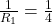 \frac{1}{R_1} = \frac{1}{4}