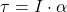 \[ \tau = I \cdot \alpha \]