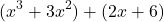 \[ (x^3 + 3x^2) + (2x + 6) \]