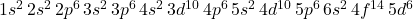 1s^2 \, 2s^2 \, 2p^6 \, 3s^2 \, 3p^6 \, 4s^2 \, 3d^{10} \, 4p^6 \, 5s^2 \, 4d^{10} \, 5p^6 \, 6s^2 \, 4f^{14} \, 5d^6