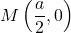 \[ M\left(\frac{a}{2}, 0\right) \]