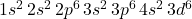 1s^2 \, 2s^2 \, 2p^6 \, 3s^2 \, 3p^6 \, 4s^2 \, 3d^6