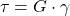 \[ \tau = G \cdot \gamma \]