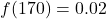 f(170) = 0.02