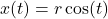 x(t) = r \cos(t)