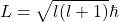 \[ L = \sqrt{l(l + 1)} \hbar \]