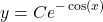 \[ y = Ce^{-\cos(x)} \]