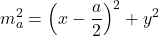 \[ m_a^2 = \left(x - \frac{a}{2}\right)^2 + y^2 \]