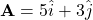 \mathbf{A} = 5 \hat{i} + 3 \hat{j}