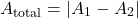 \[ A_{\text{total}} = |A_1 - A_2| \]