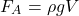 \[ F_A = \rho g V \]