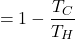 \[ η = 1 - \frac{T_C}{T_H} \]